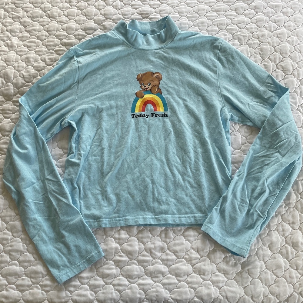 Teddy‎ Fresh Long Sleeve Mock Neck Tee Size Large